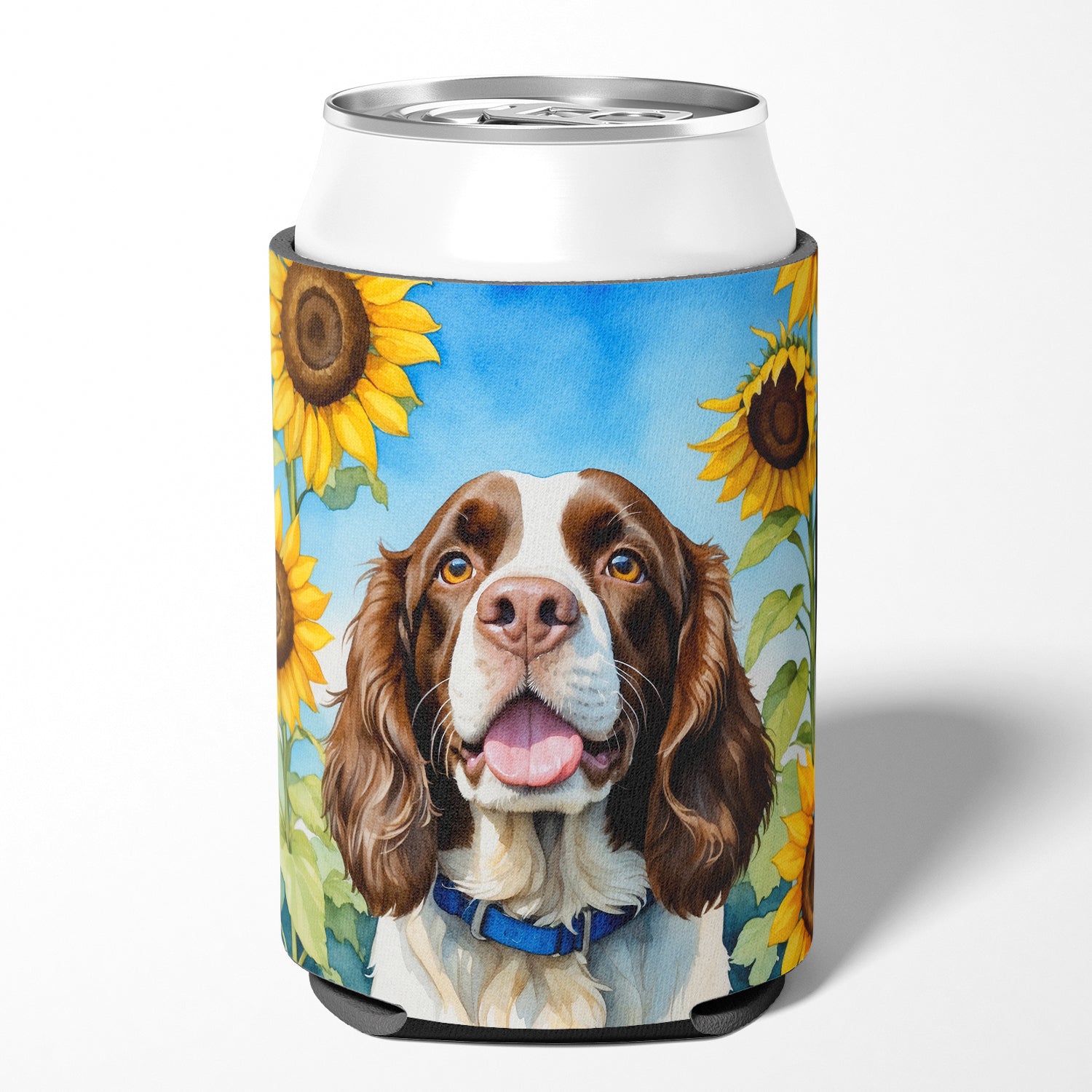 English Springer Spaniel in Sunflowers Can or Bottle Hugger