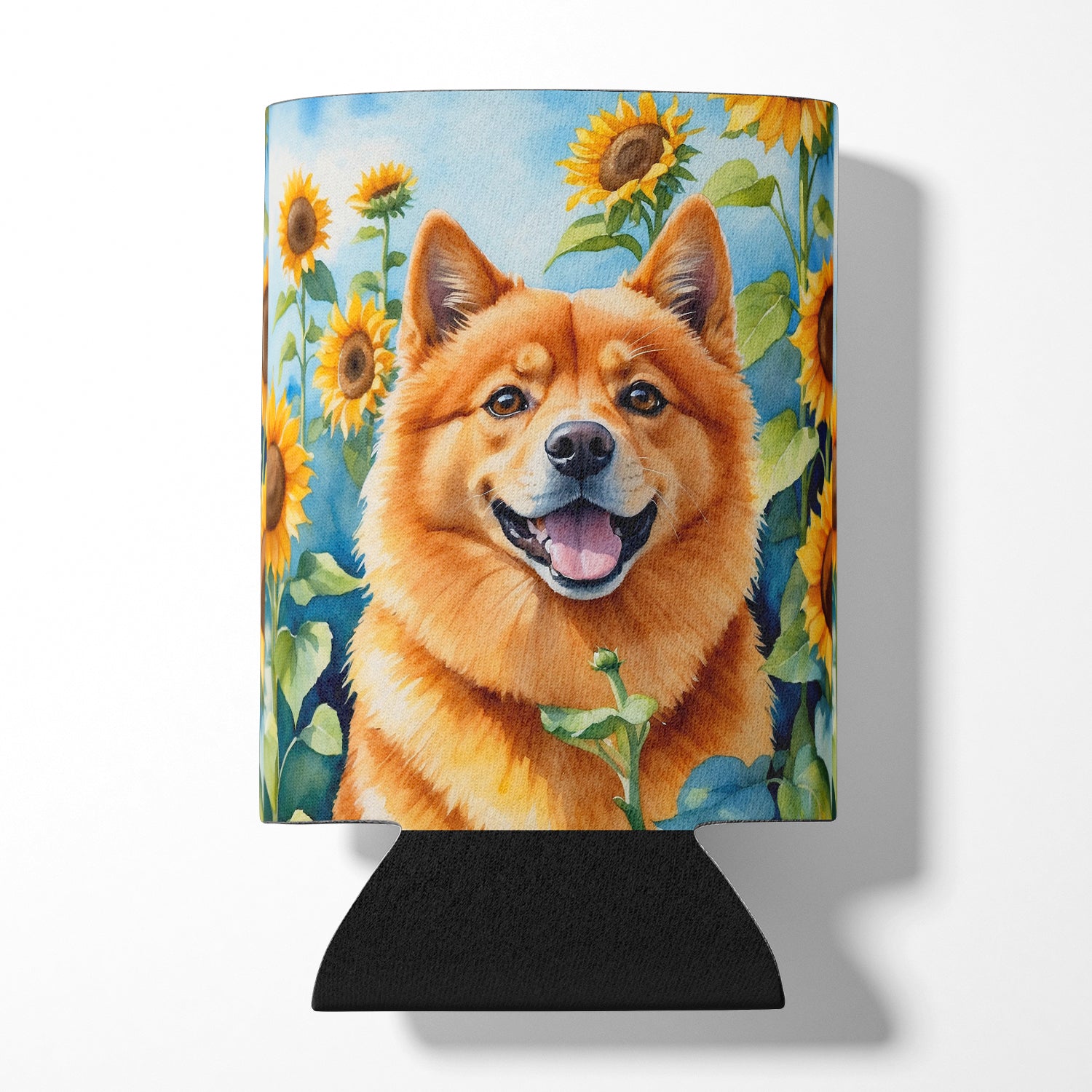 Buy this Finnish Spitz in Sunflowers Can or Bottle Hugger