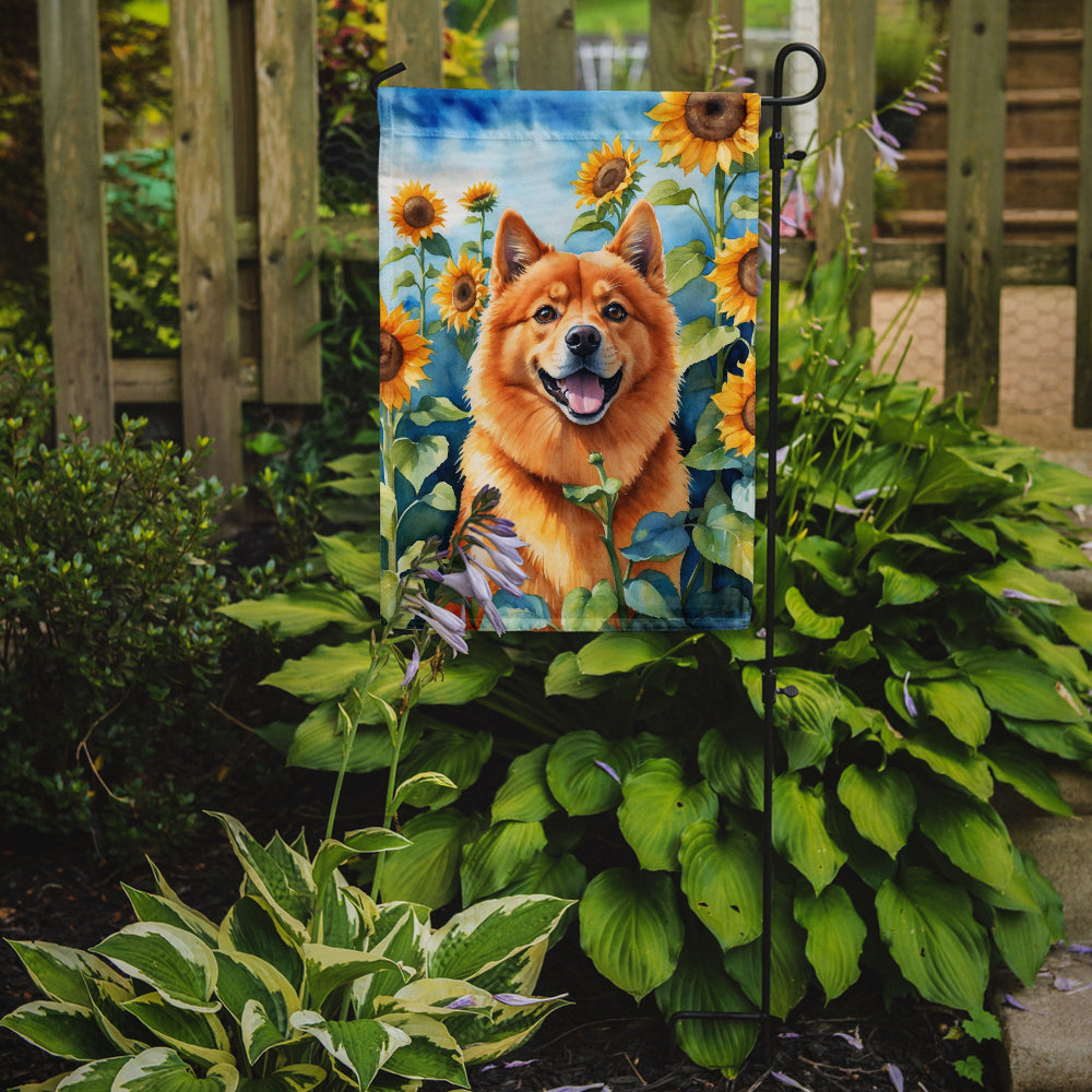 Buy this Finnish Spitz in Sunflowers Garden Flag