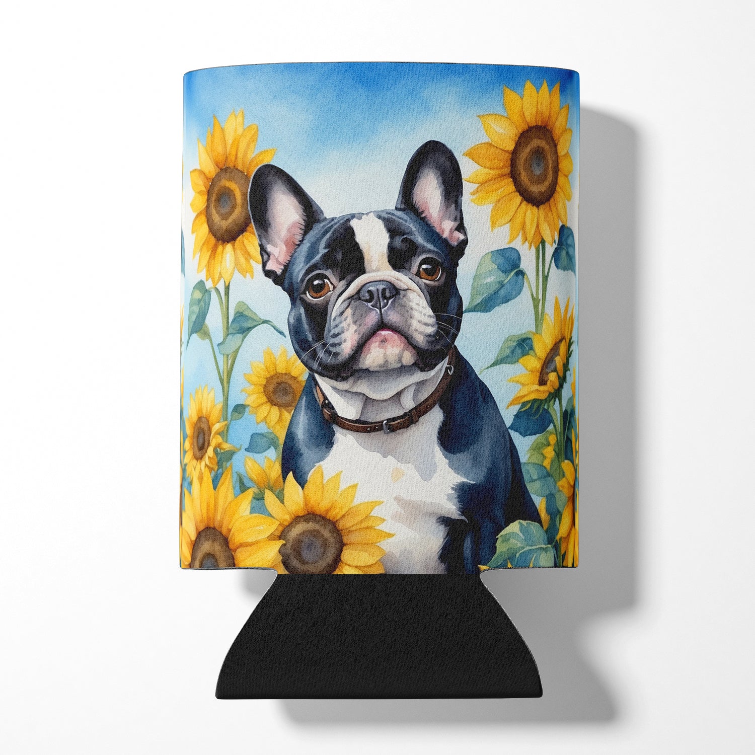 Buy this French Bulldog in Sunflowers Can or Bottle Hugger