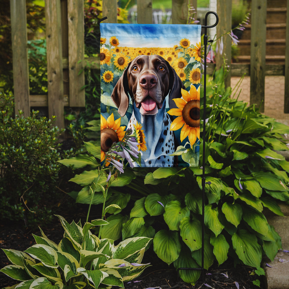 German Shorthaired Pointer in Sunflowers Garden Flag