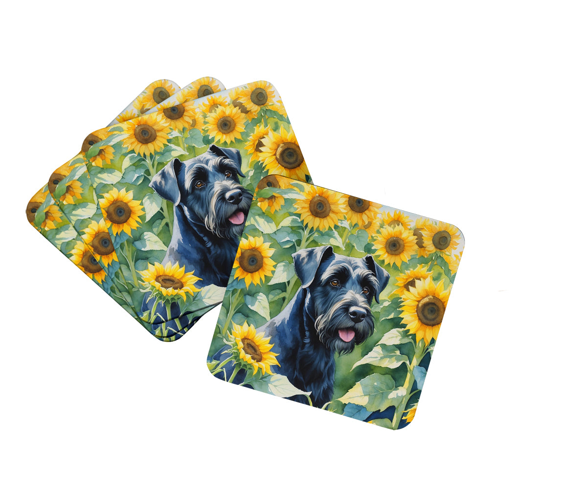 Buy this Giant Schnauzer in Sunflowers Foam Coasters