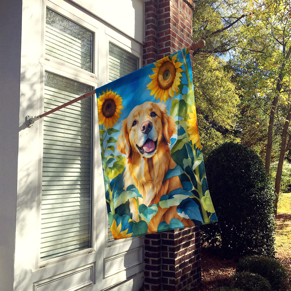 Buy this Golden Retriever in Sunflowers House Flag