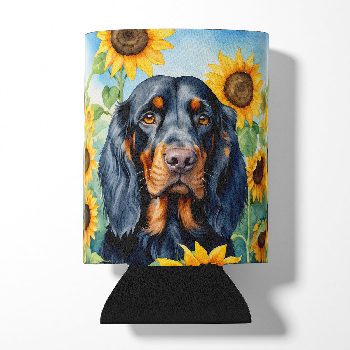 Buy this Gordon Setter in Sunflowers Can or Bottle Hugger