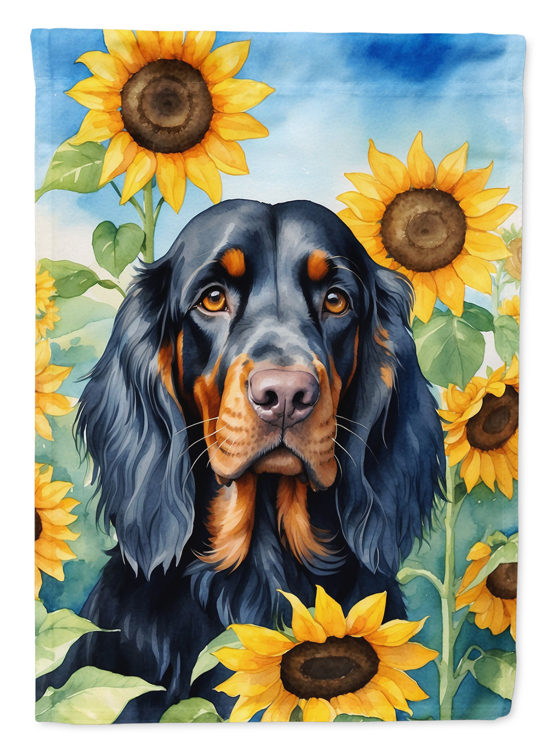 Buy this Gordon Setter in Sunflowers Garden Flag