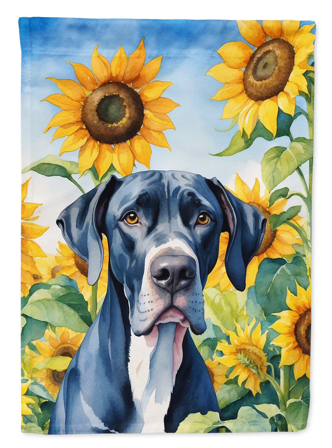 Buy this Great Dane in Sunflowers Garden Flag