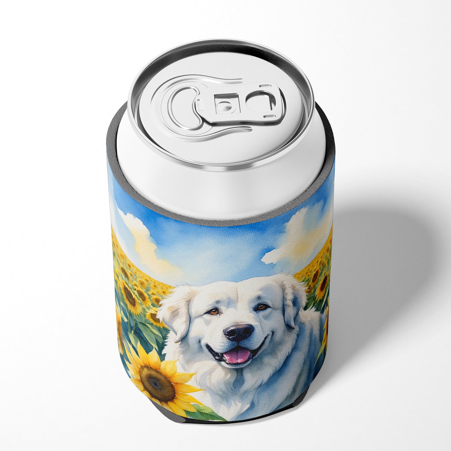 Great Pyrenees in Sunflowers Can or Bottle Hugger