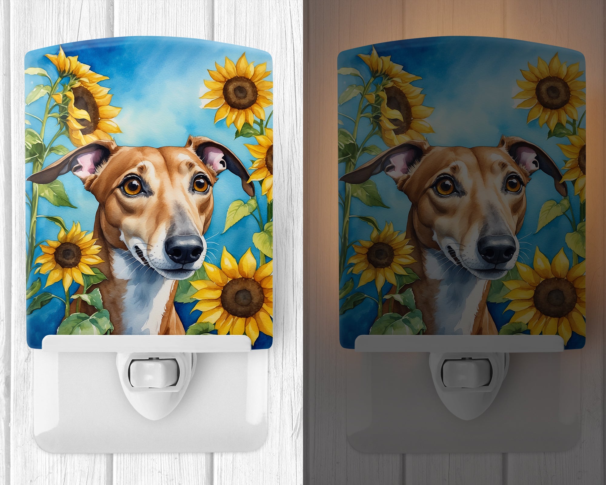 Buy this Greyhound in Sunflowers Ceramic Night Light