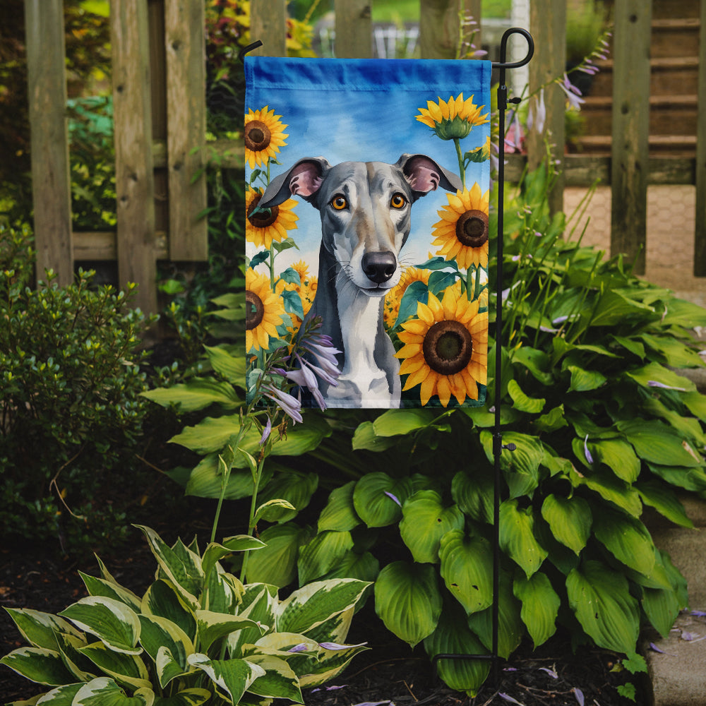 Buy this Greyhound in Sunflowers Garden Flag