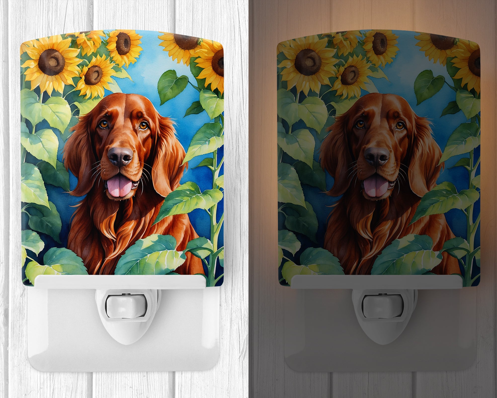 Buy this Irish Setter in Sunflowers Ceramic Night Light