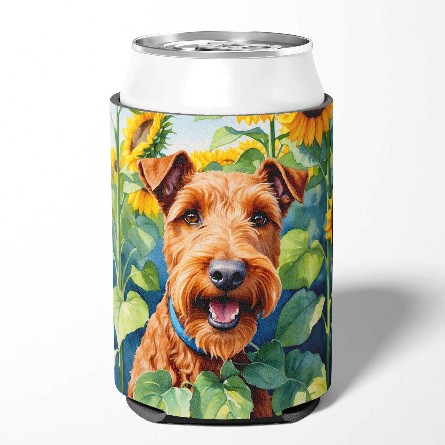 Buy this Irish Terrier in Sunflowers Can or Bottle Hugger