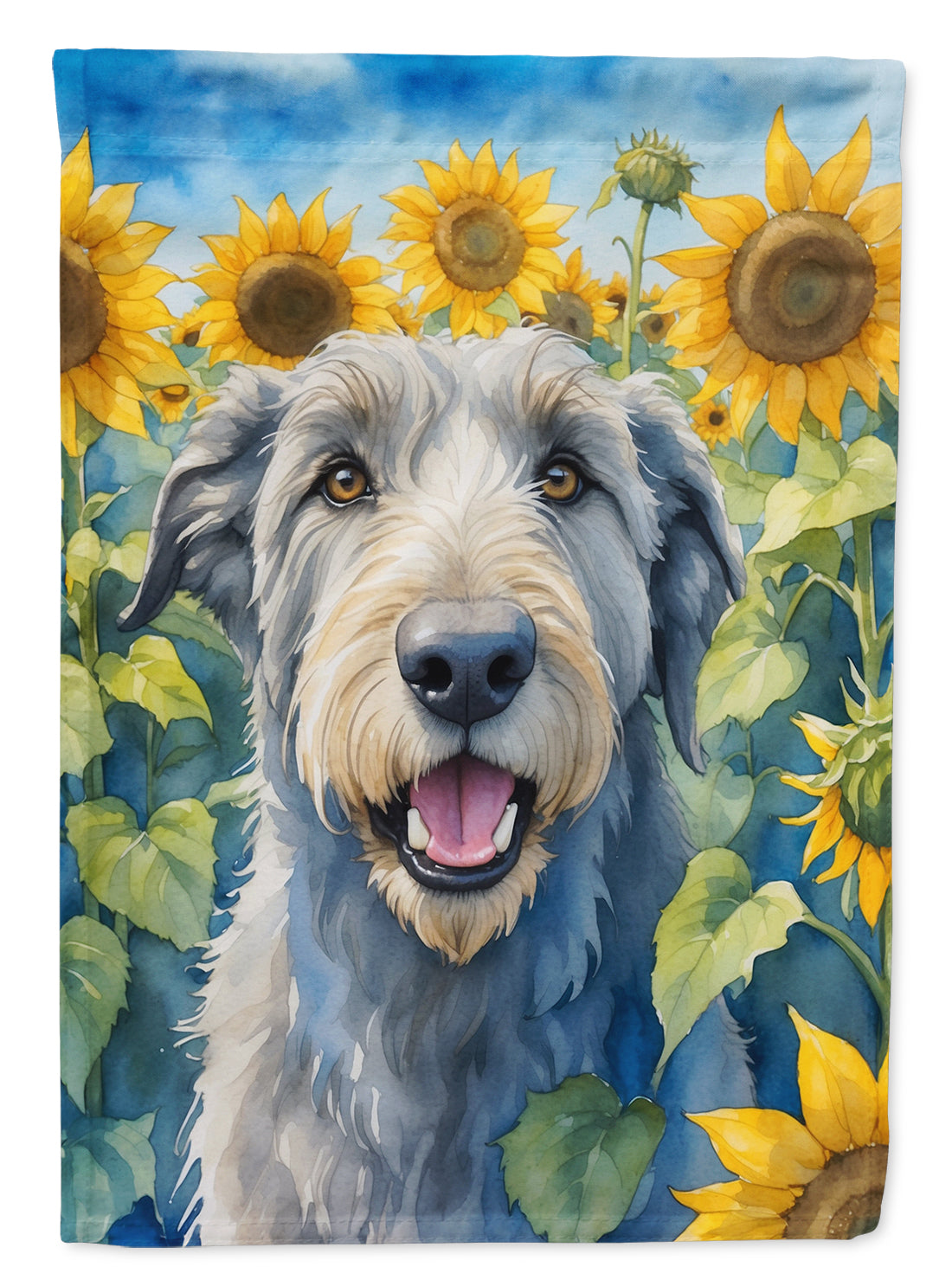 Buy this Irish Wolfhound in Sunflowers House Flag