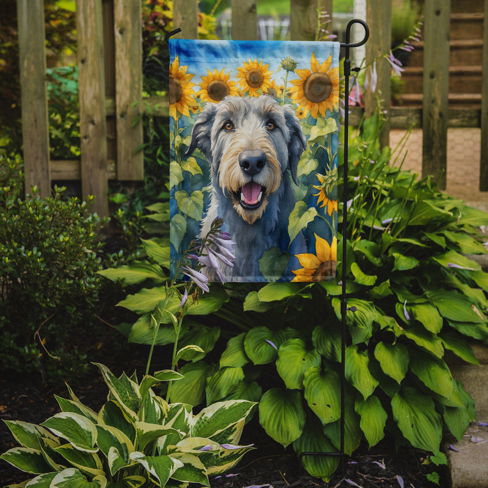 Buy this Irish Wolfhound in Sunflowers Garden Flag