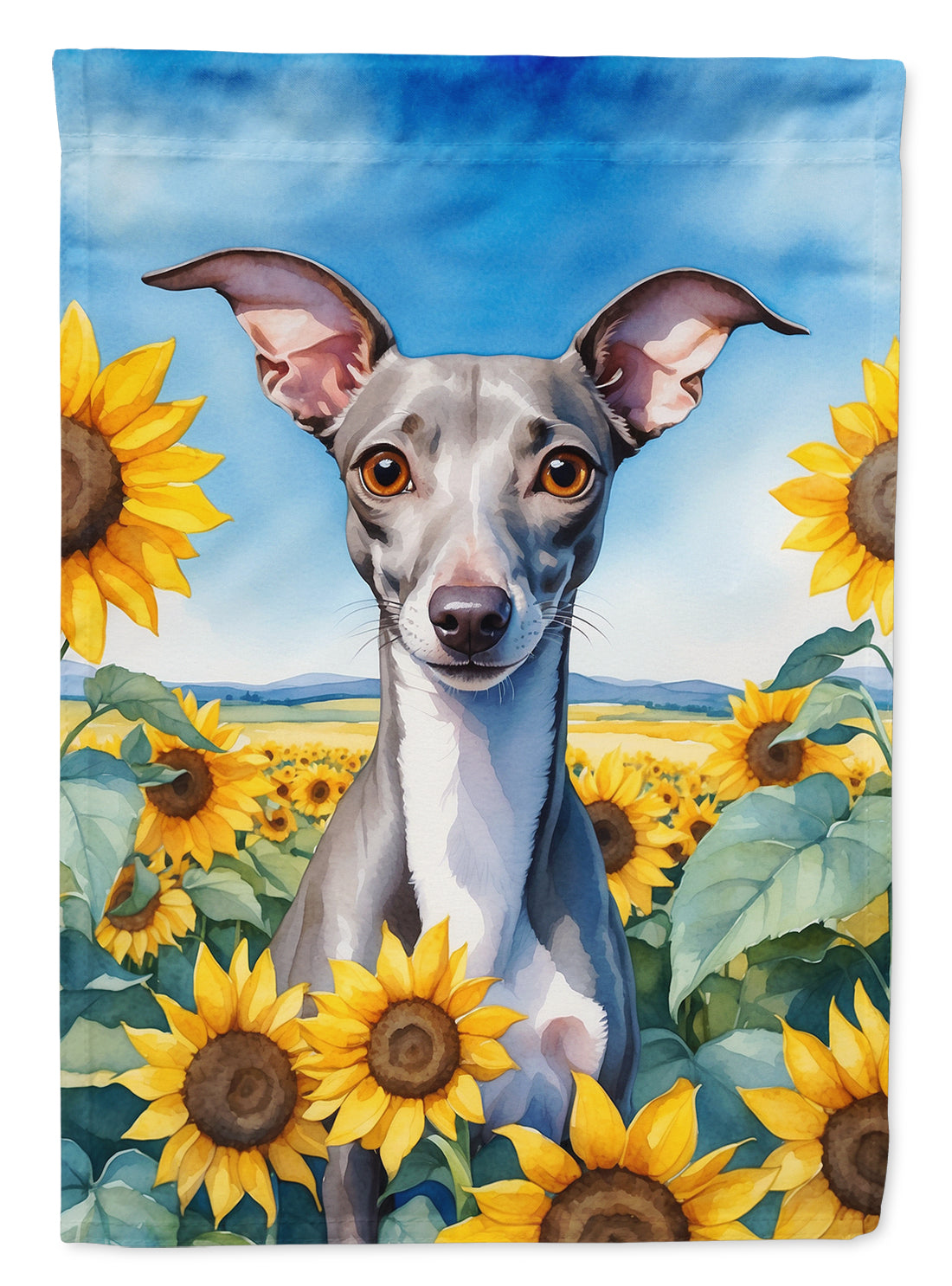 Buy this Italian Greyhound in Sunflowers Garden Flag