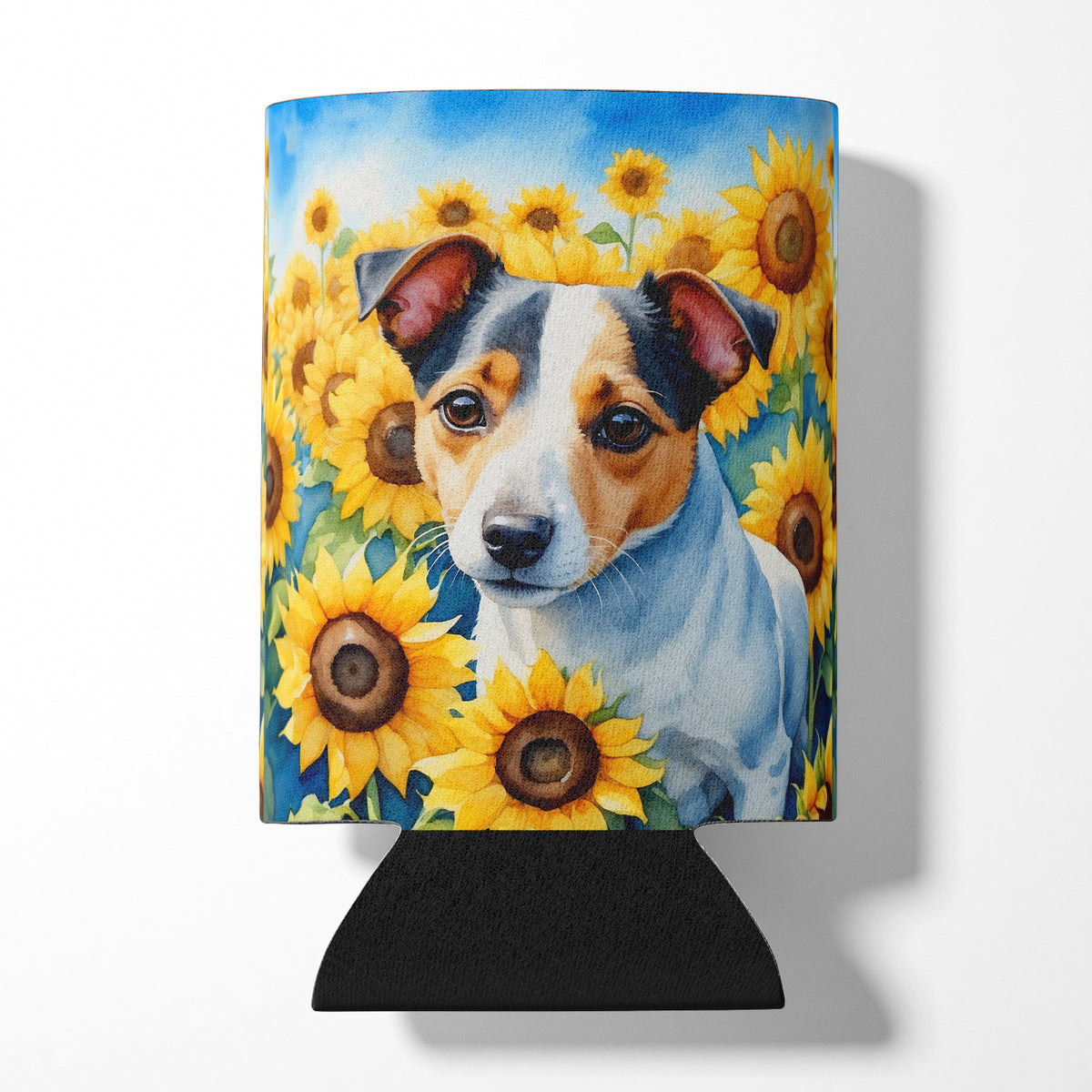 Buy this Jack Russell Terrier in Sunflowers Can or Bottle Hugger