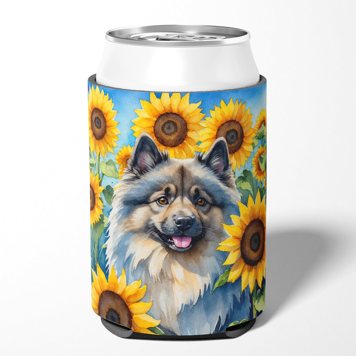 Keeshond in Sunflowers Can or Bottle Hugger