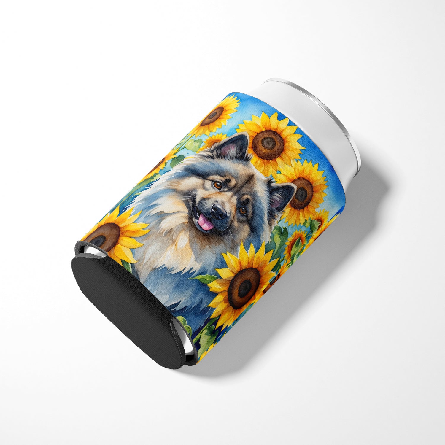 Keeshond in Sunflowers Can or Bottle Hugger