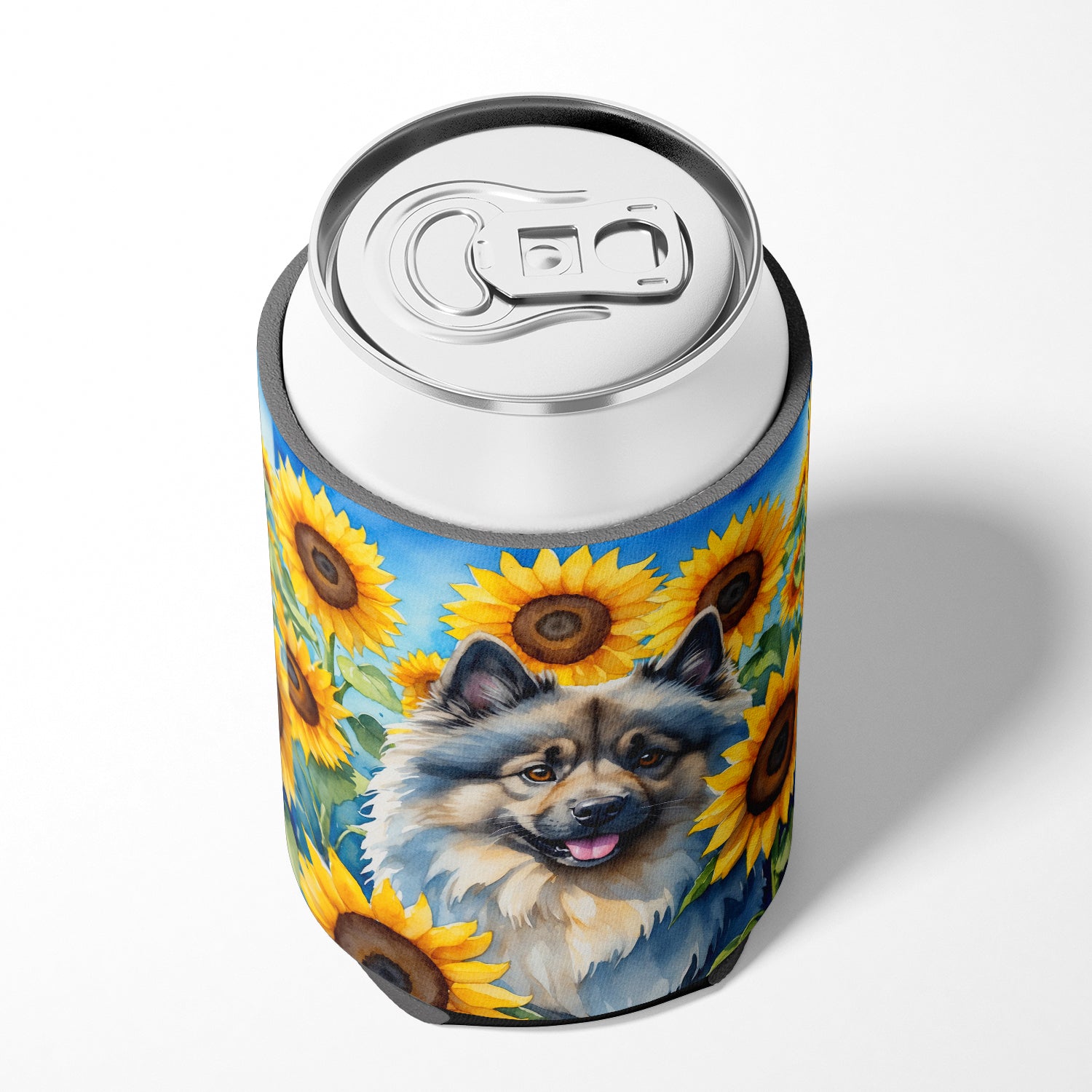 Keeshond in Sunflowers Can or Bottle Hugger