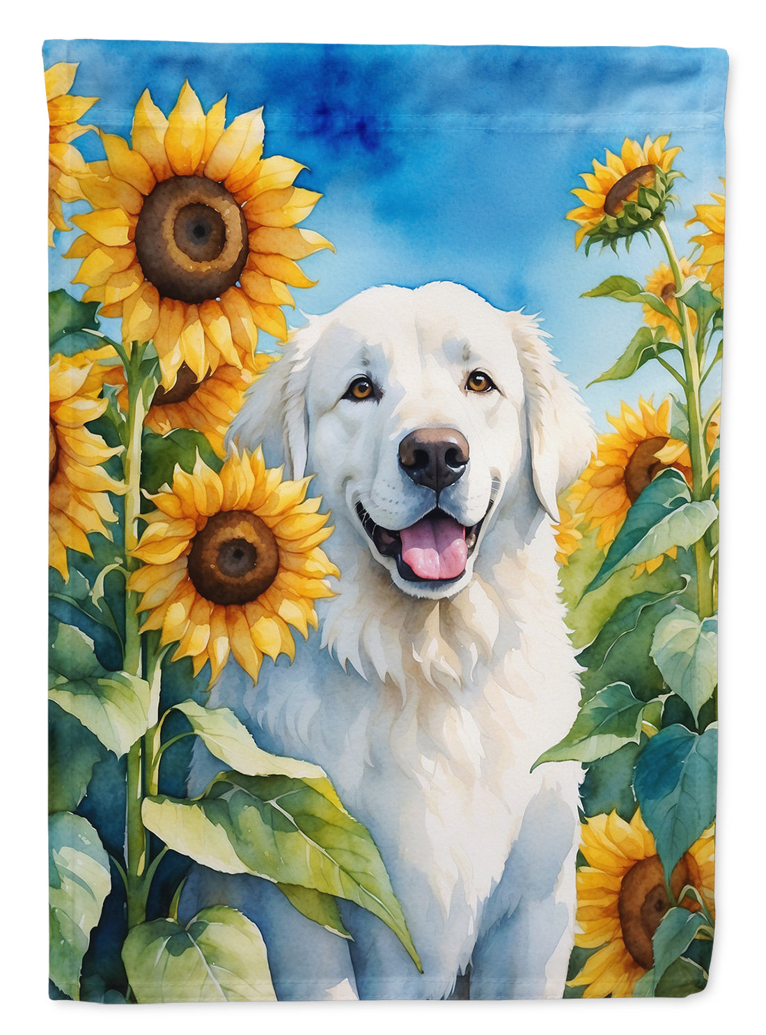 Buy this Kuvasz in Sunflowers Garden Flag