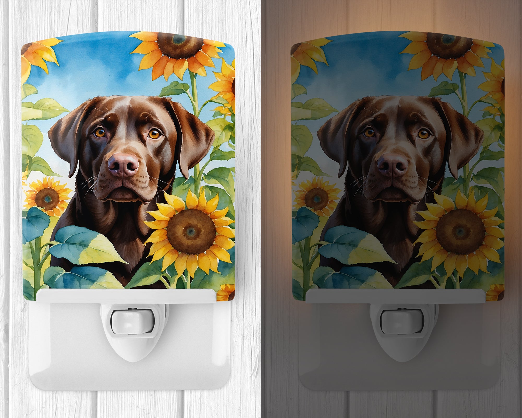 Buy this Labrador Retriever in Sunflowers Ceramic Night Light