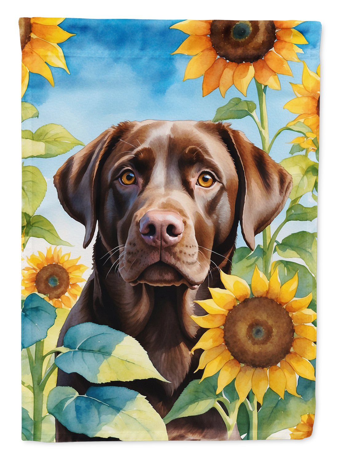 Buy this Labrador Retriever in Sunflowers Garden Flag