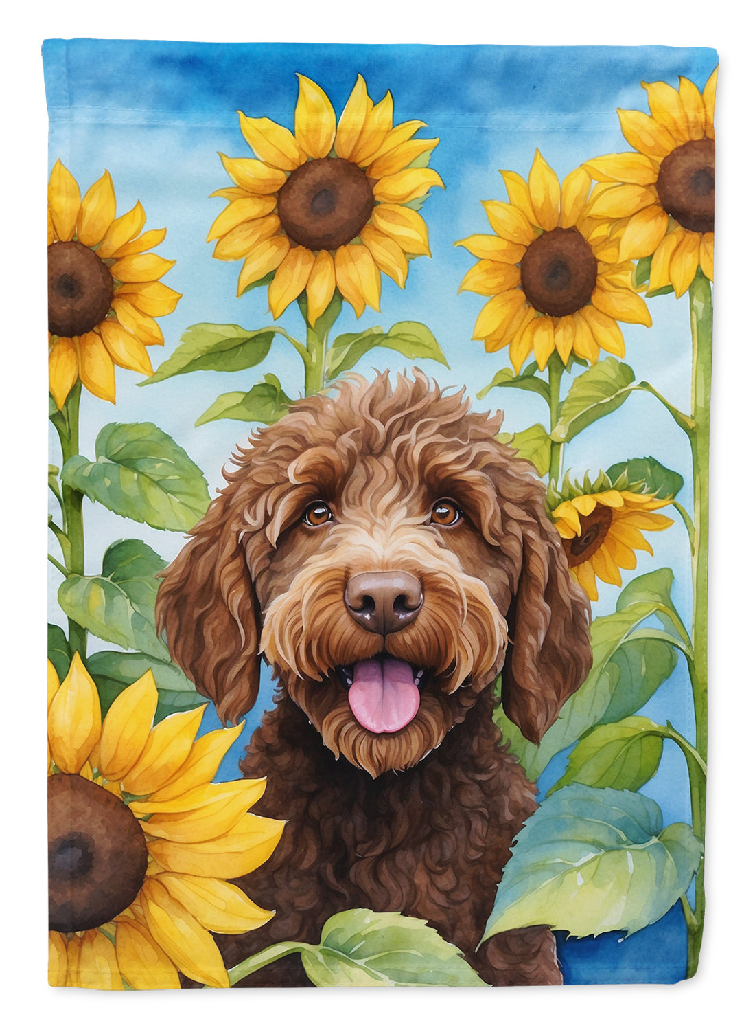 Buy this Labradoodle in Sunflowers House Flag