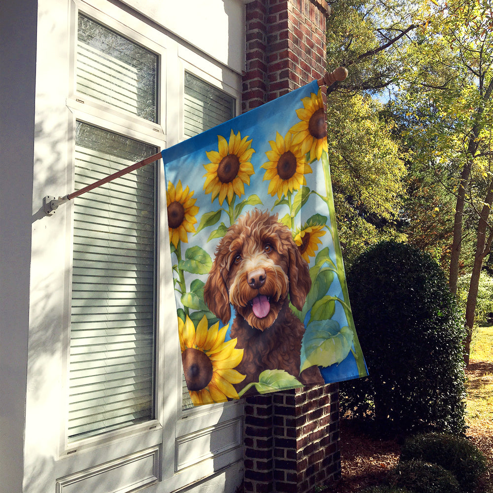 Buy this Labradoodle in Sunflowers House Flag