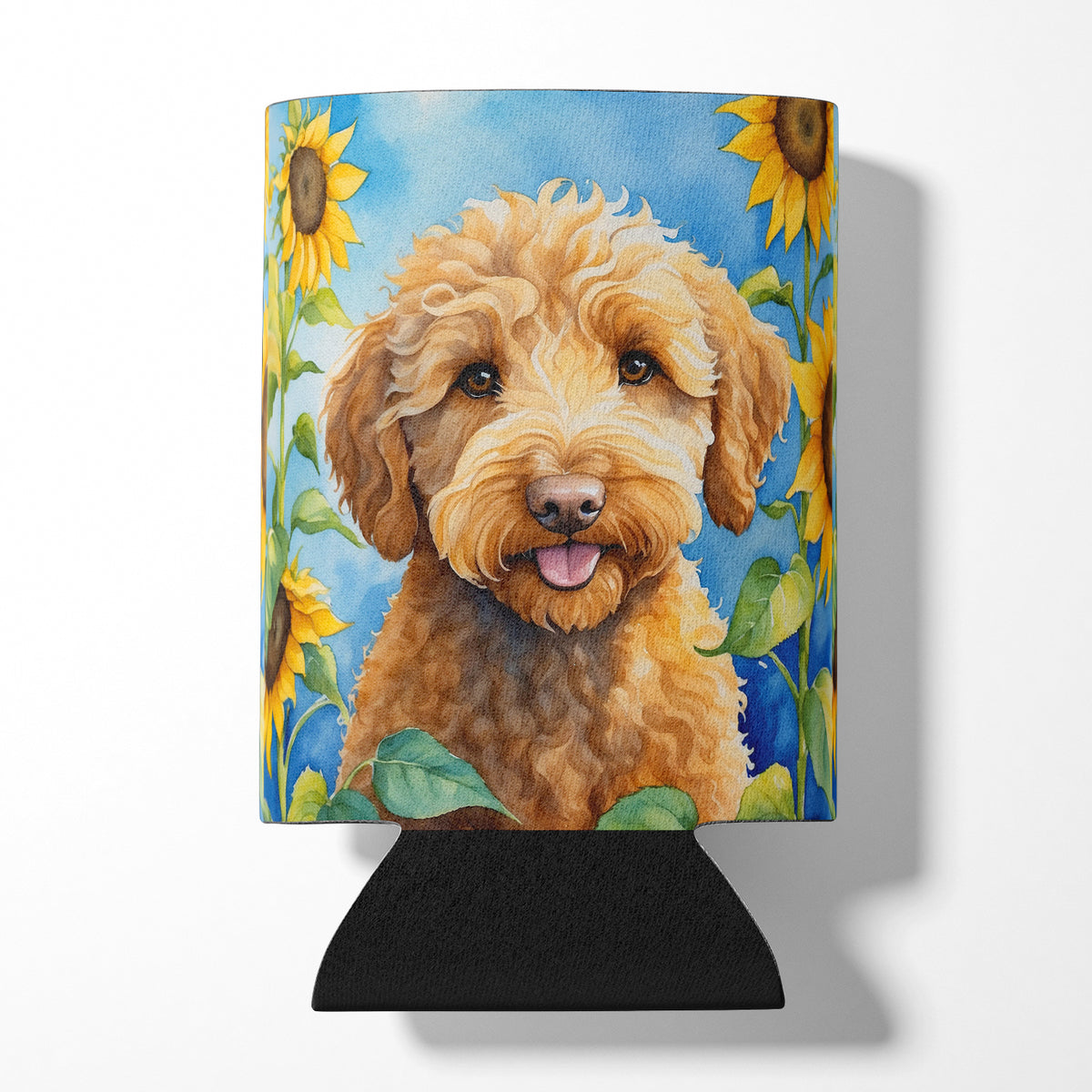 Buy this Labradoodle in Sunflowers Can or Bottle Hugger