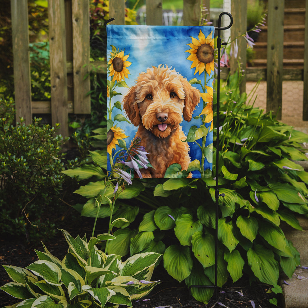 Buy this Labradoodle in Sunflowers Garden Flag