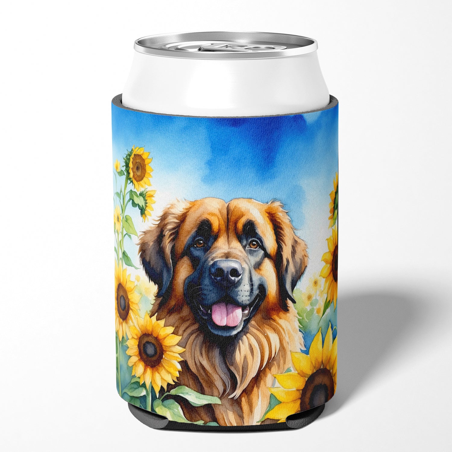 Leonberger in Sunflowers Can or Bottle Hugger