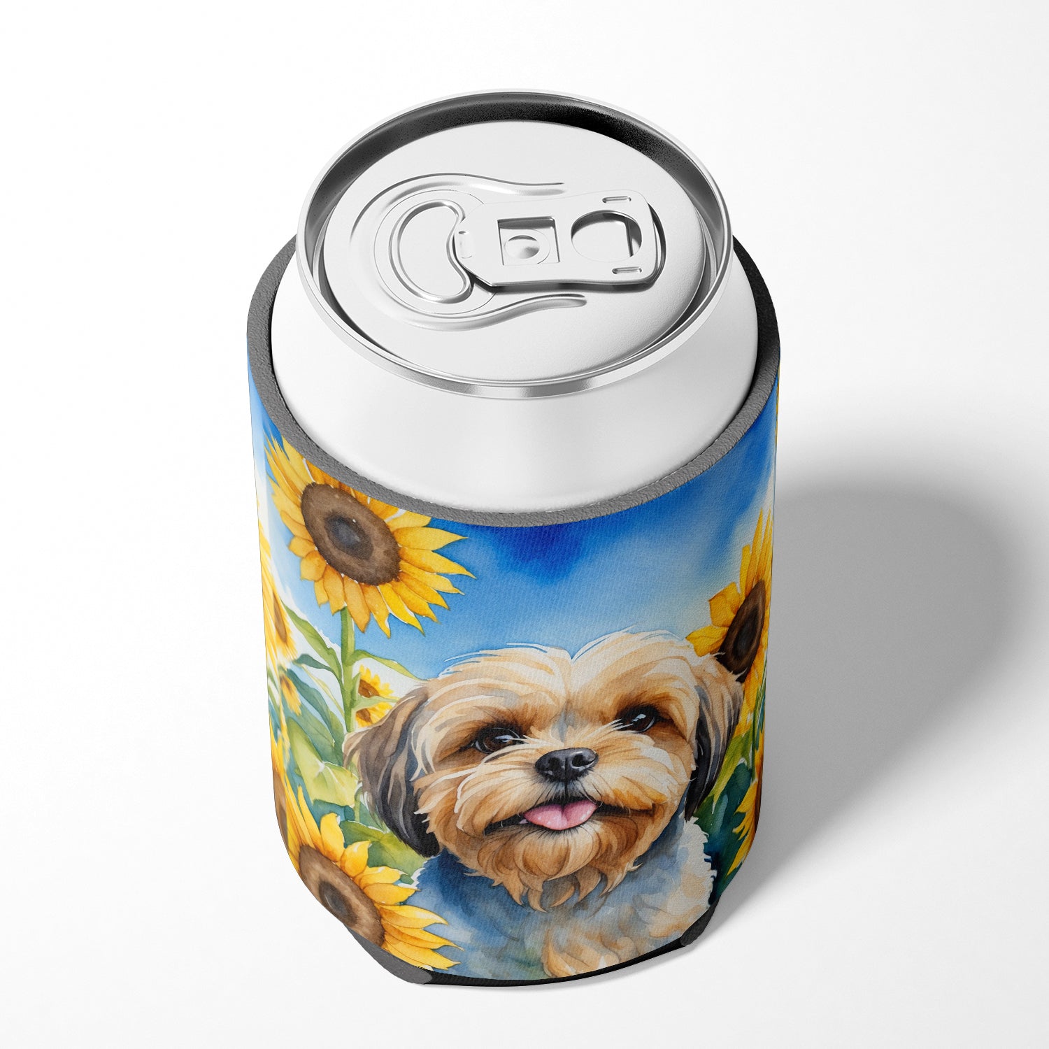 Lhasa Apso in Sunflowers Can or Bottle Hugger