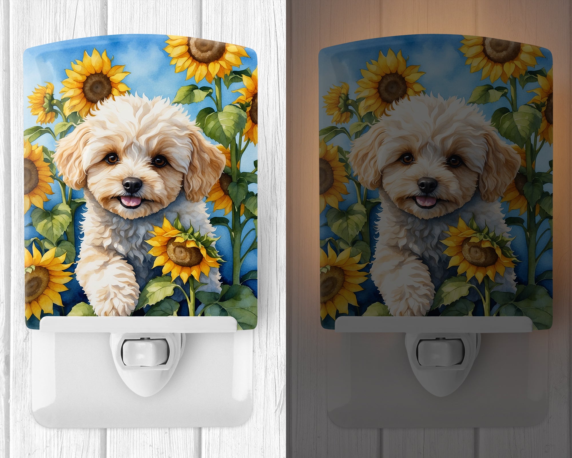 Buy this Maltipoo in Sunflowers Ceramic Night Light