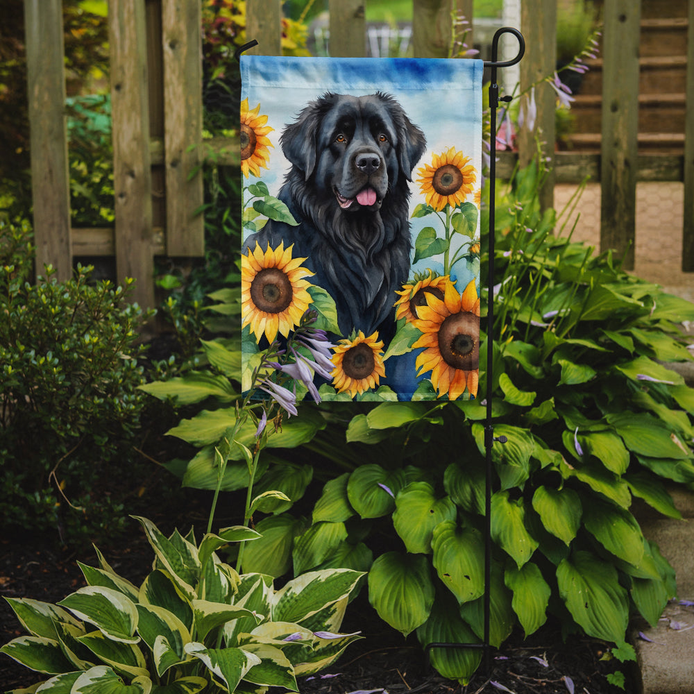 Buy this Newfoundland in Sunflowers Garden Flag