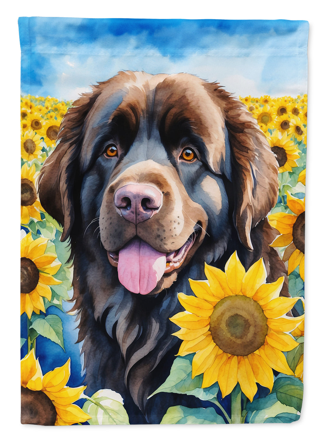 Buy this Newfoundland in Sunflowers Garden Flag