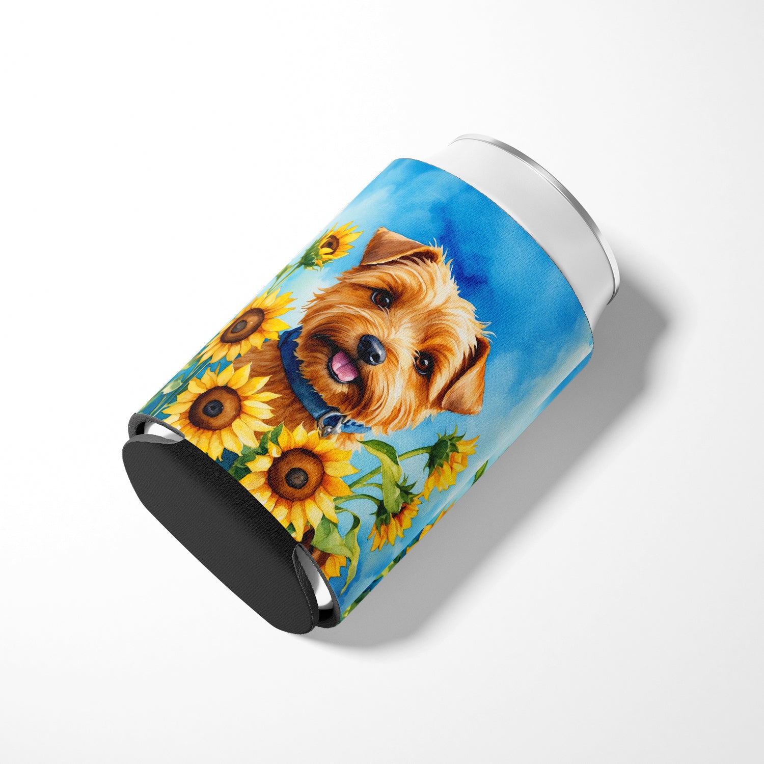 Norfolk Terrier in Sunflowers Can or Bottle Hugger