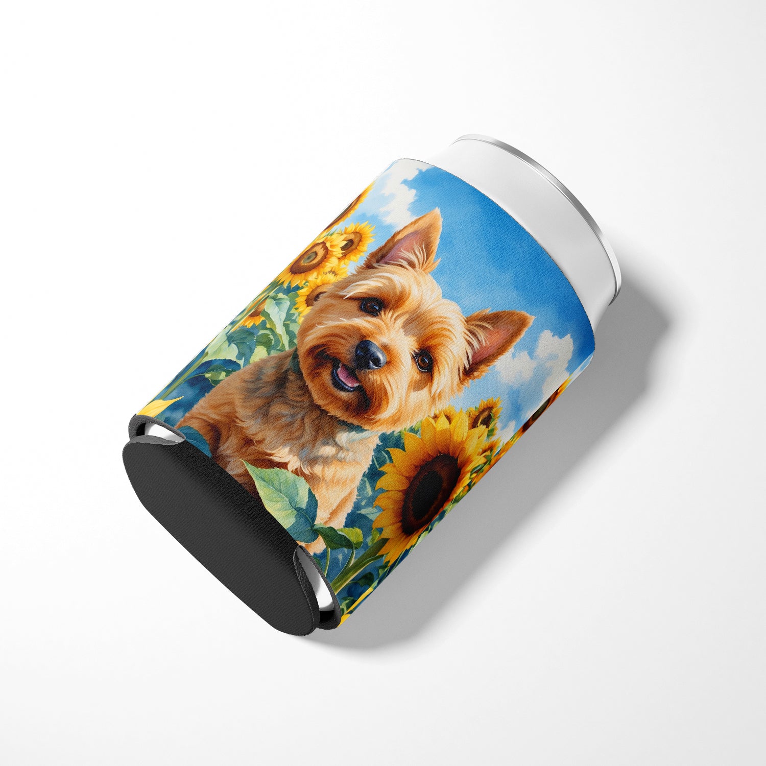 Norwich Terrier in Sunflowers Can or Bottle Hugger