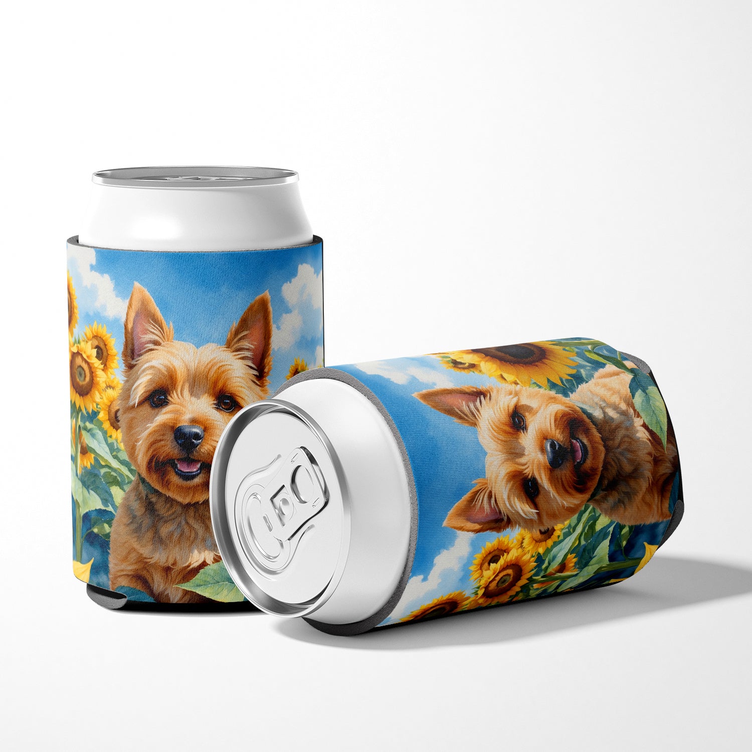 Norwich Terrier in Sunflowers Can or Bottle Hugger