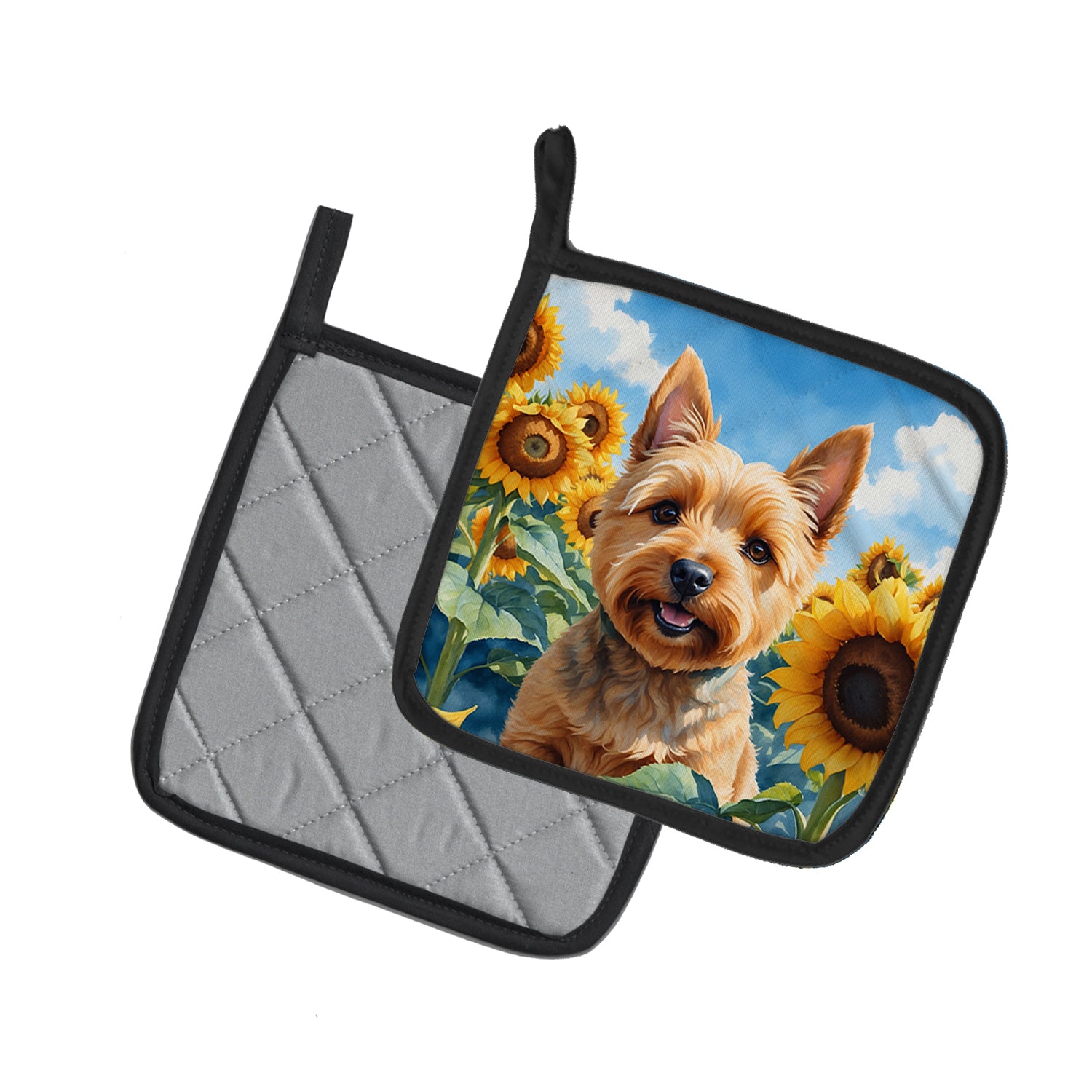 Buy this Norwich Terrier in Sunflowers Pair of Pot Holders