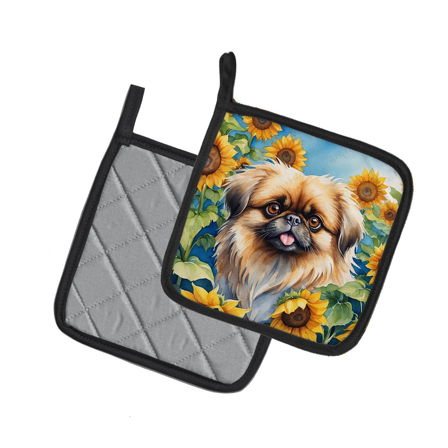 Buy this Pekingese in Sunflowers Pair of Pot Holders