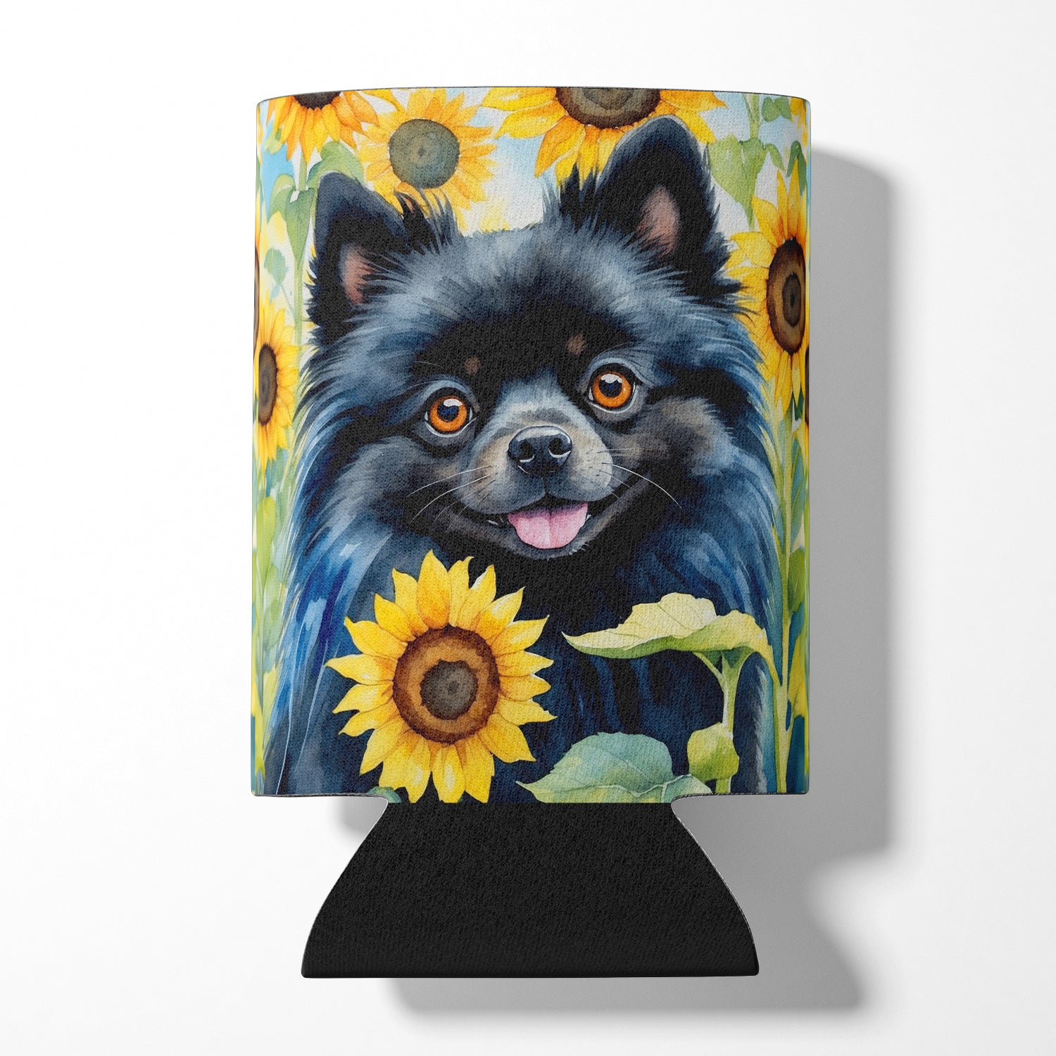 Buy this Pomeranian in Sunflowers Can or Bottle Hugger