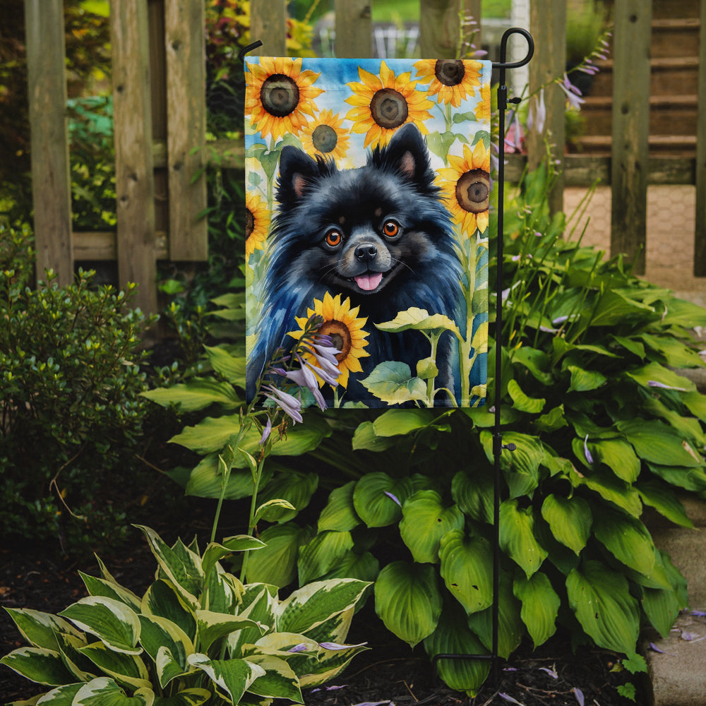 Buy this Pomeranian in Sunflowers Garden Flag