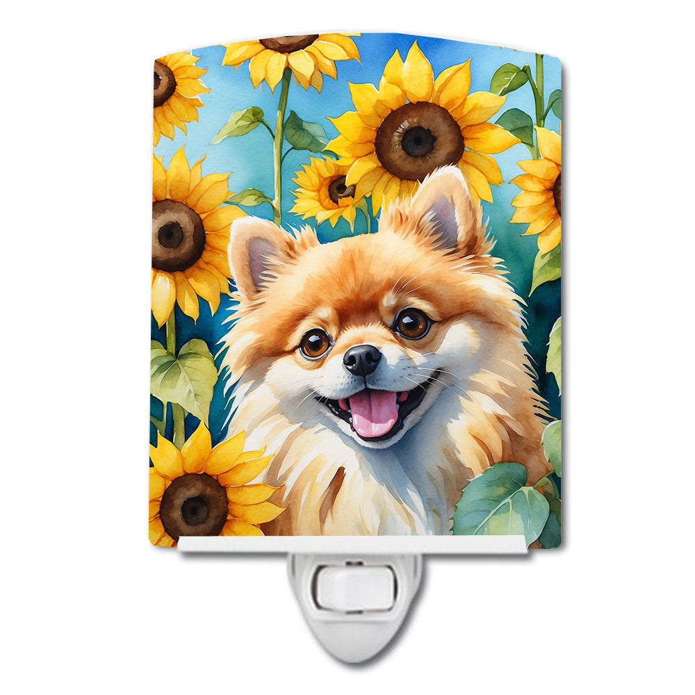 Buy this Pomeranian in Sunflowers Ceramic Night Light