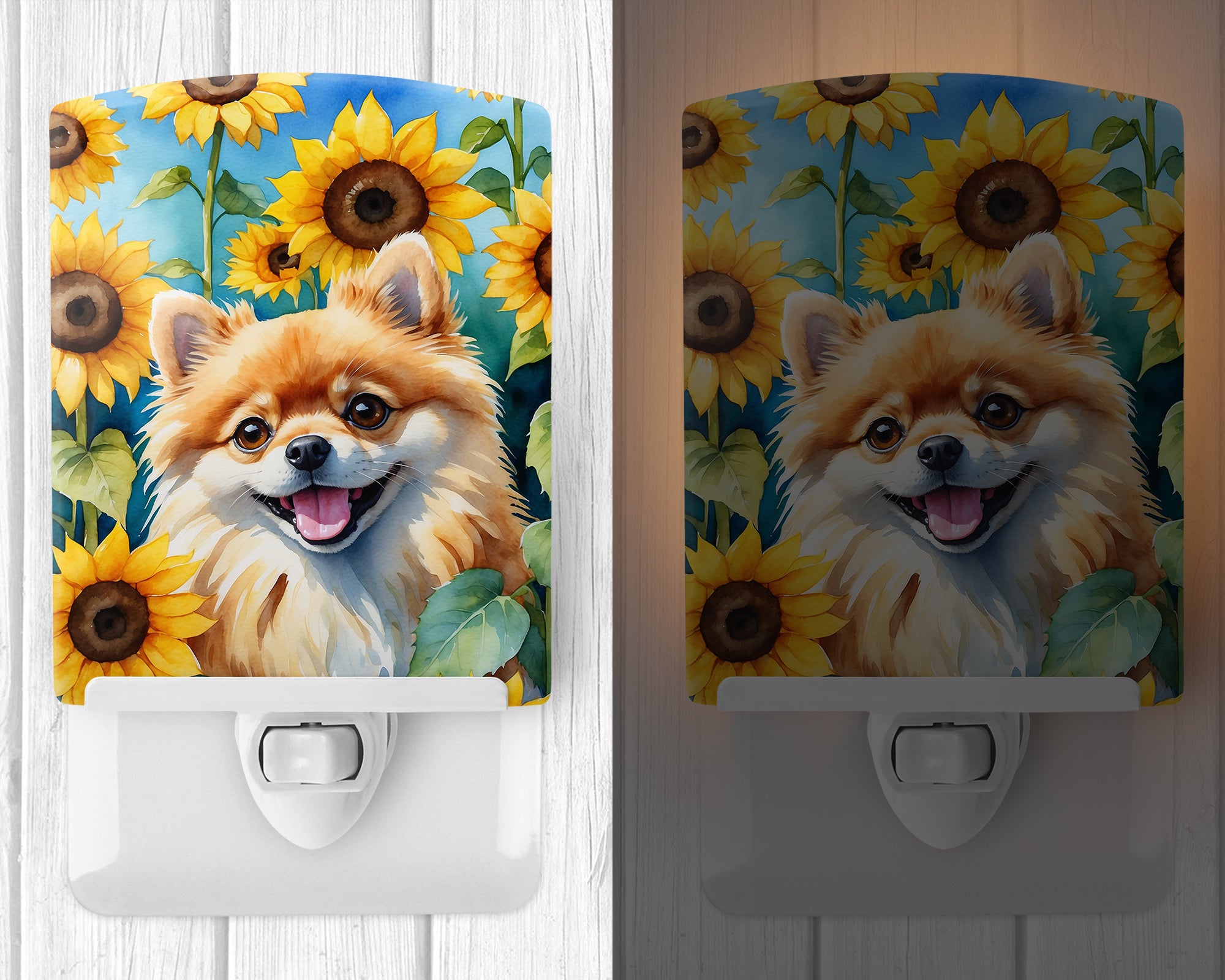 Buy this Pomeranian in Sunflowers Ceramic Night Light