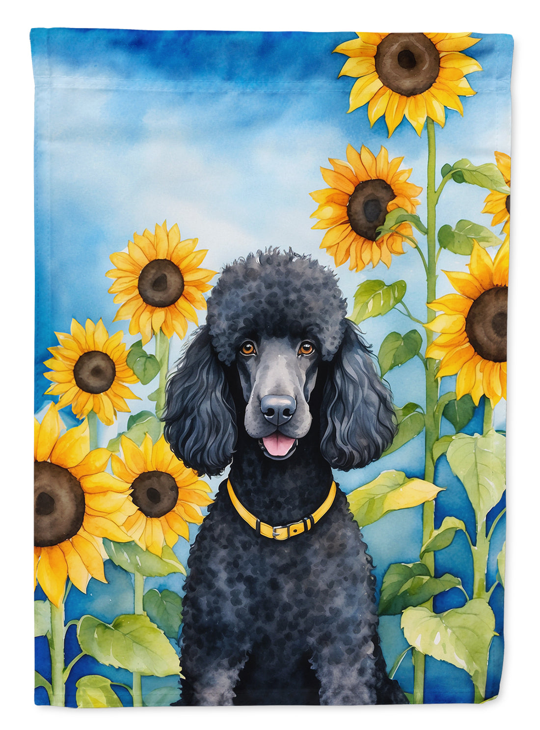 Buy this Black Poodle in Sunflowers Garden Flag