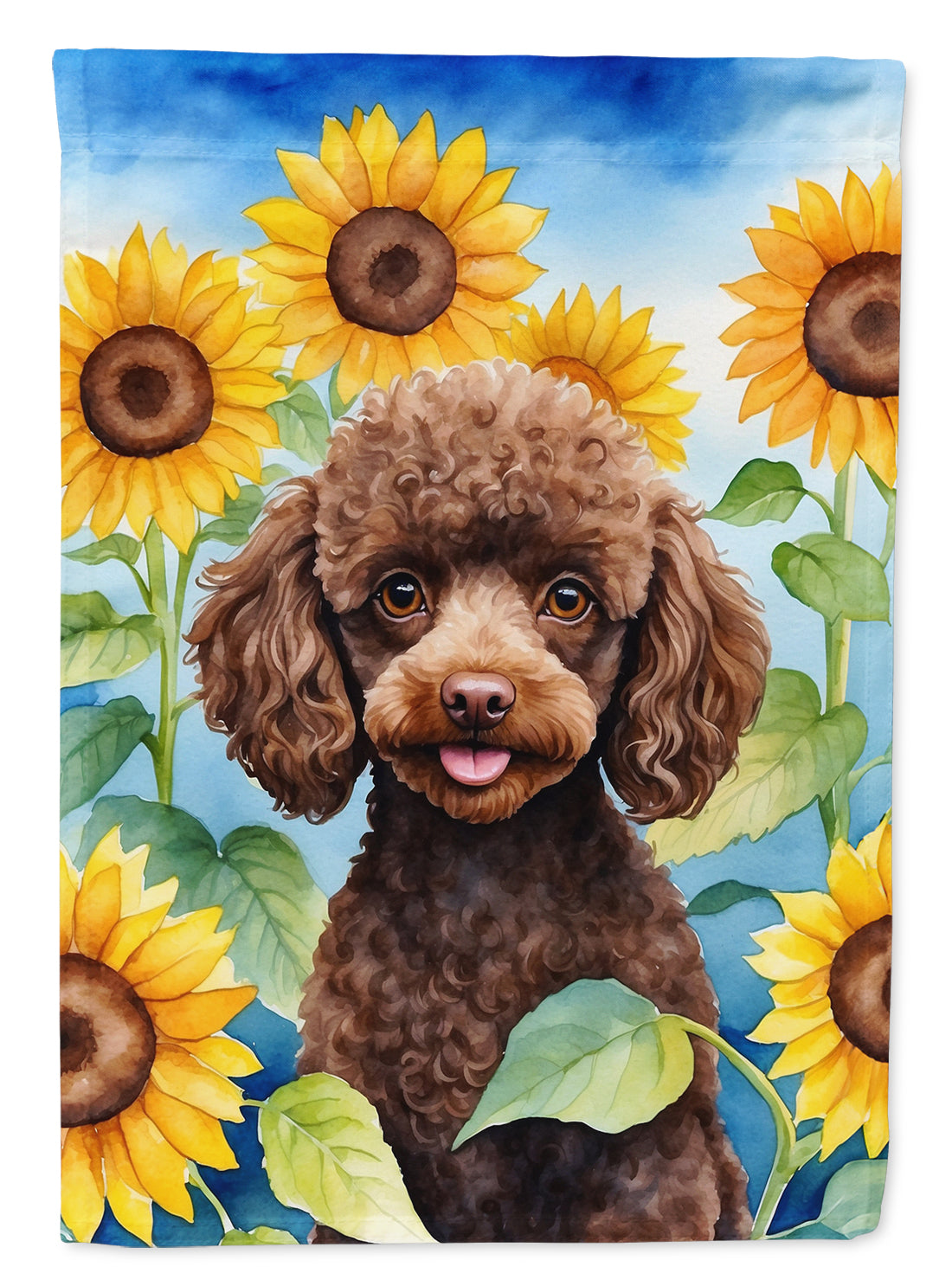 Buy this Chocolate Poodle in Sunflowers Garden Flag