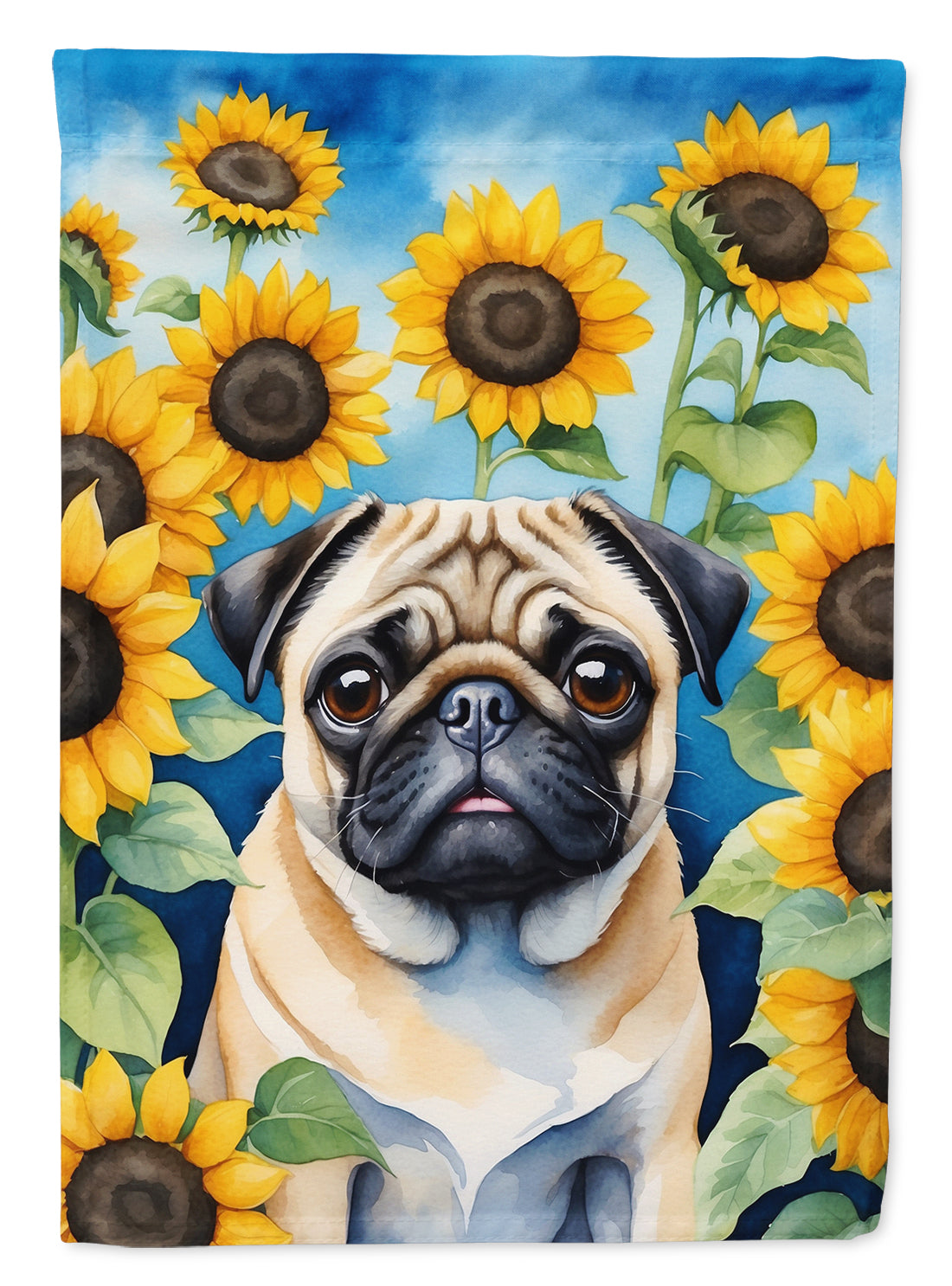 Buy this Pug in Sunflowers Garden Flag