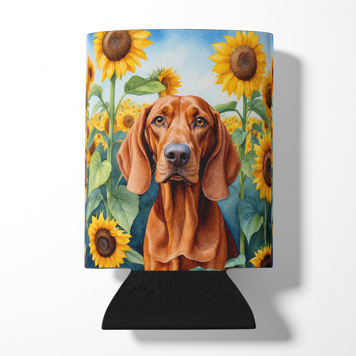 Buy this Redbone Coonhound in Sunflowers Can or Bottle Hugger