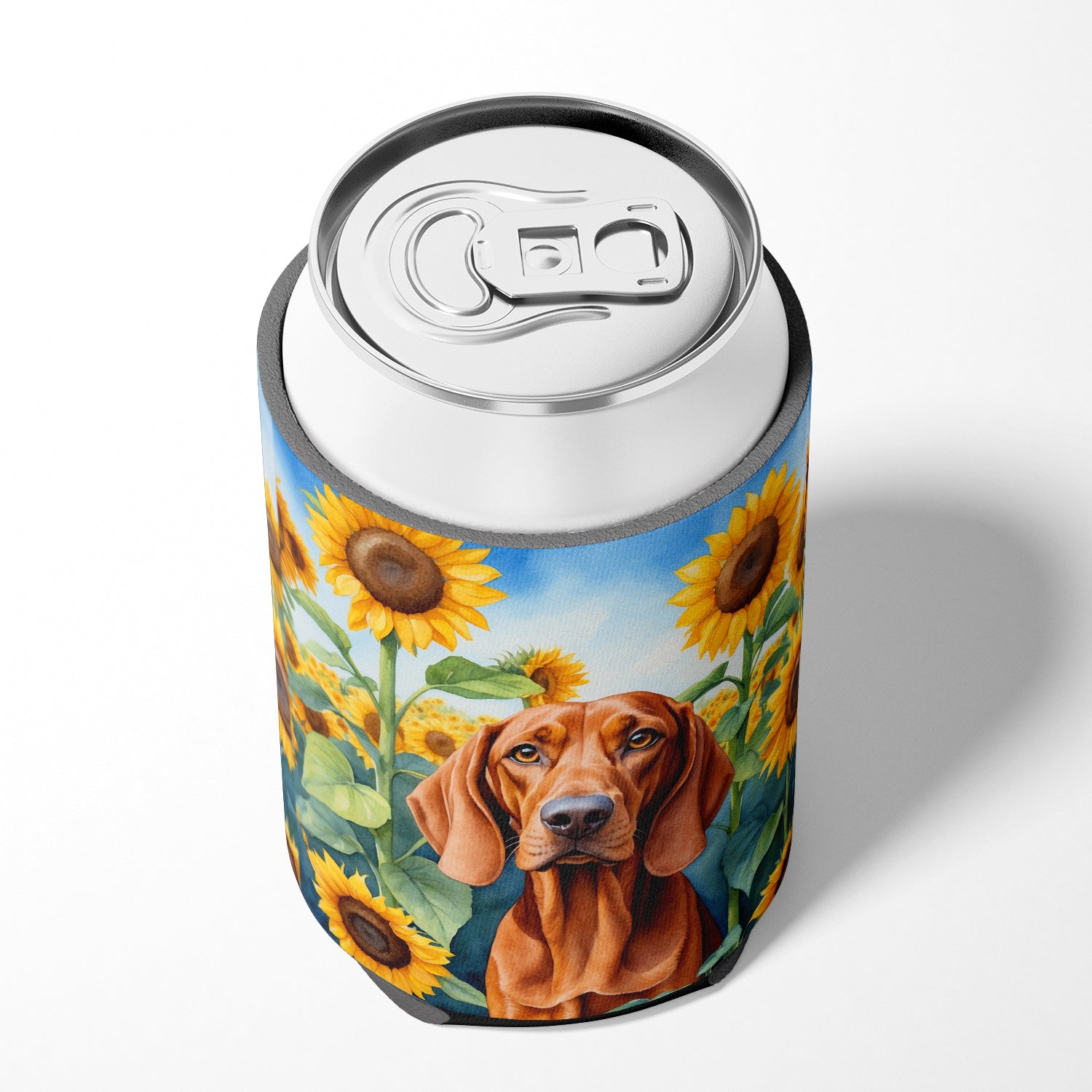 Redbone Coonhound in Sunflowers Can or Bottle Hugger