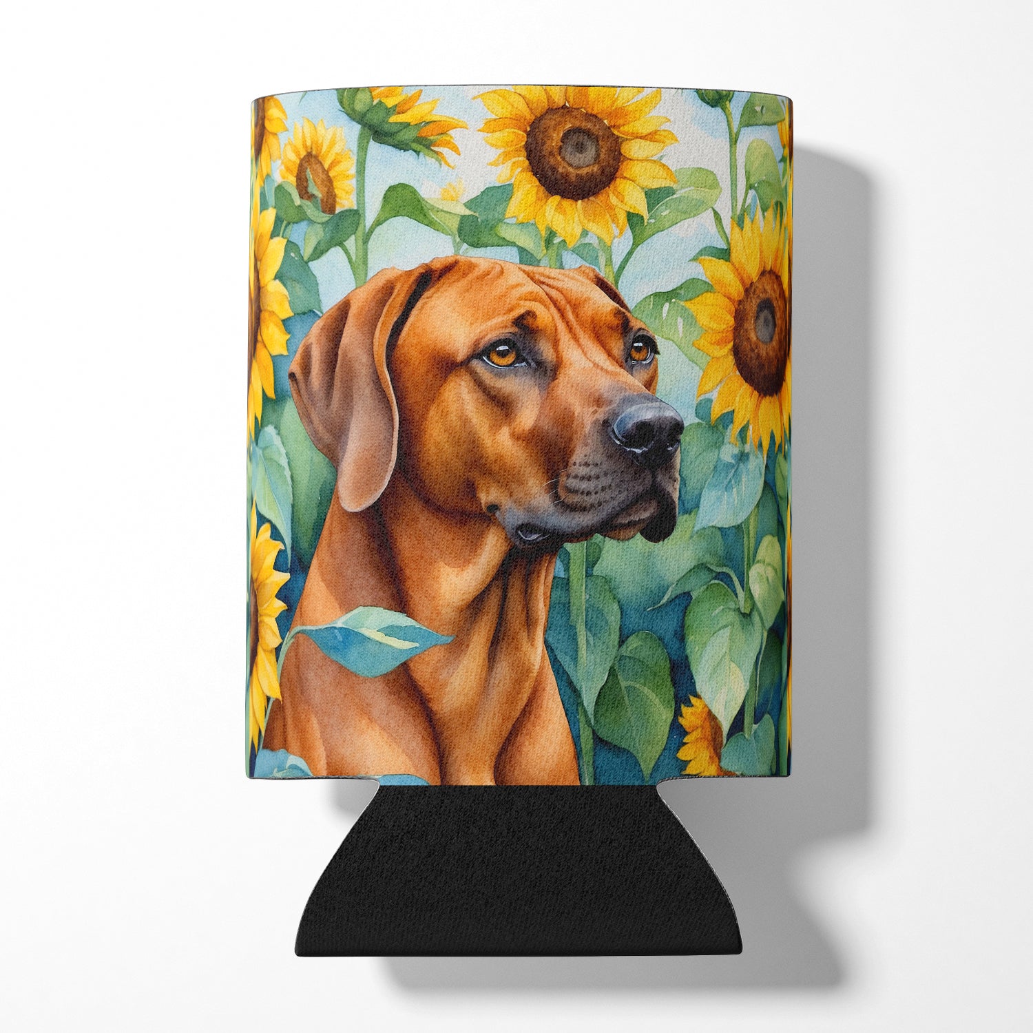 Buy this Rhodesian Ridgeback in Sunflowers Can or Bottle Hugger