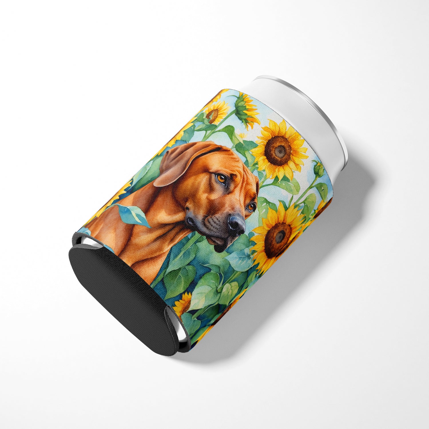 Rhodesian Ridgeback in Sunflowers Can or Bottle Hugger